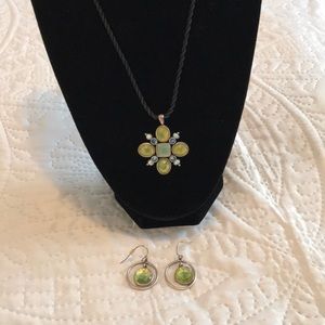 Lia Sophia Jewelry - Genuine Blue Green Necklace & Earring Set Lia Sophia Jewelry - Genuine Blue Green Necklace & Earring Set